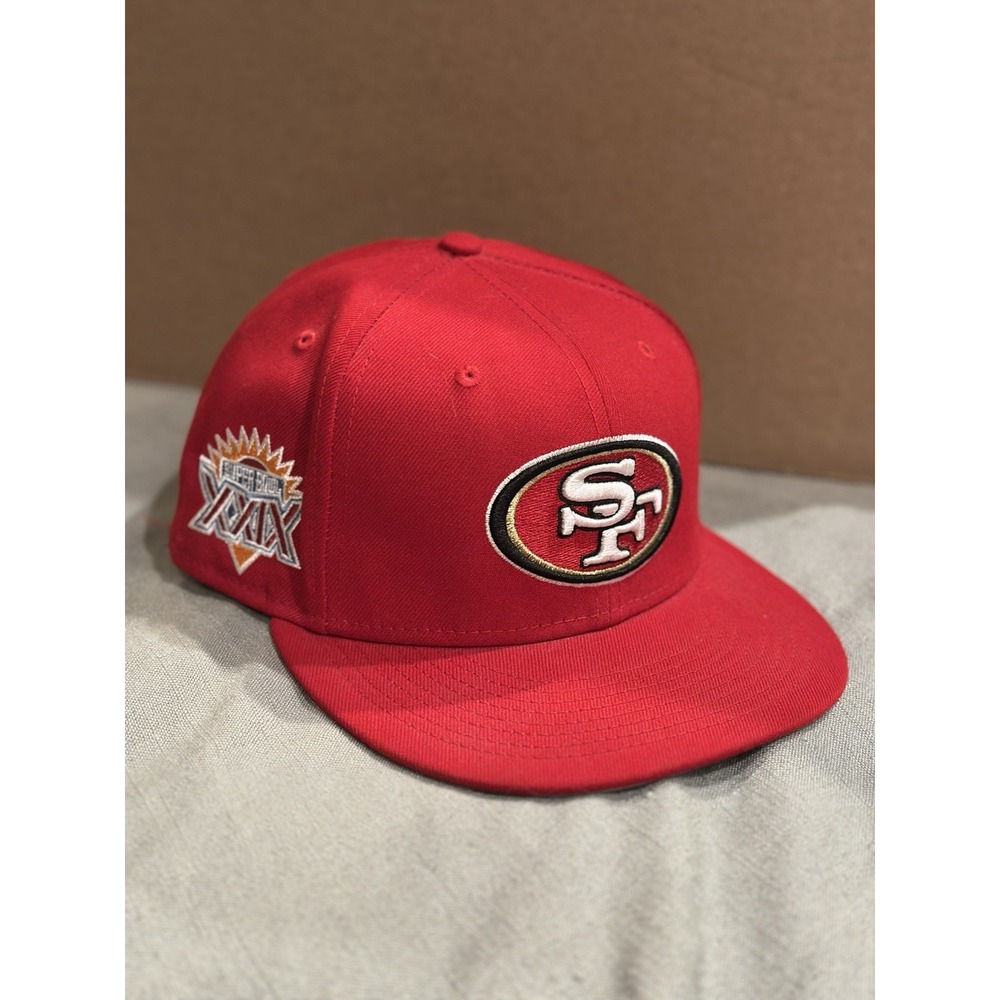 San Francisco 49ers Fitted Hat, Red Cap, XXIX Superbowl, New Era 5950, Sz: 7 3/4